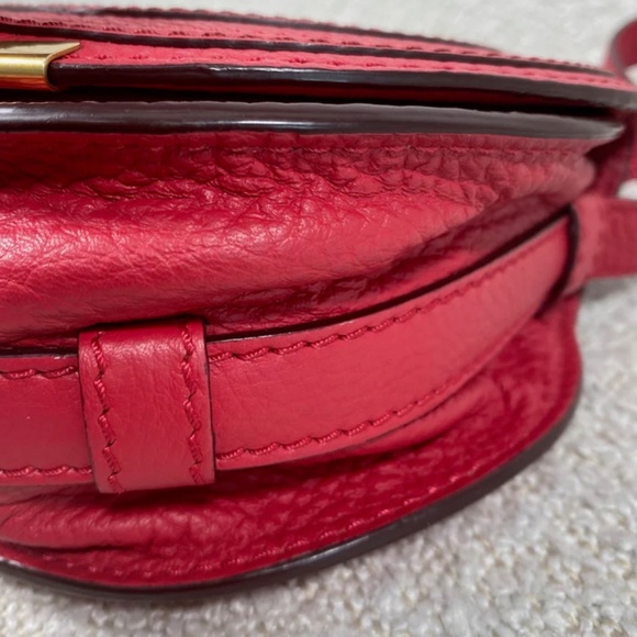 Authentic Chloe Small Marcie Leather Saddle Bag Red - Picture 6 of 16